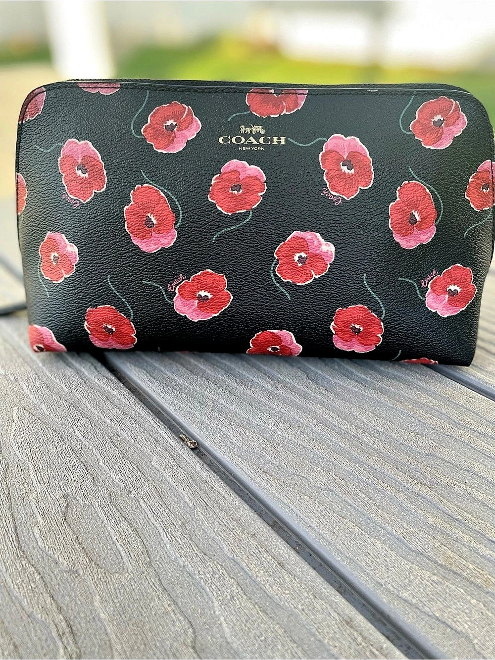 Coach Floral Zip Large Cosmetic Bag